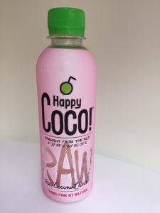Flesje van Happy Coco met rauw coconoot water 250 ml