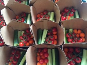 Crudite snack-box for lunch bag catering