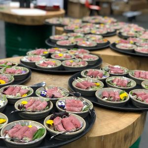 Rosbeef canapes japanse stijl